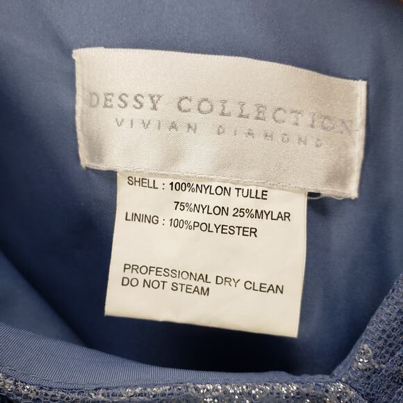 Dessy Collection Vivian Diamond Women's Tulle Lace Off Shoulder Dress Size 26 - Picture 5 of 14